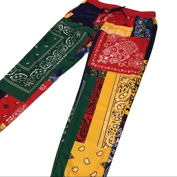 Men’s “Colorful Bandana” Track Pants. Size S, M, L, and XL. - Picture 3 of 6
